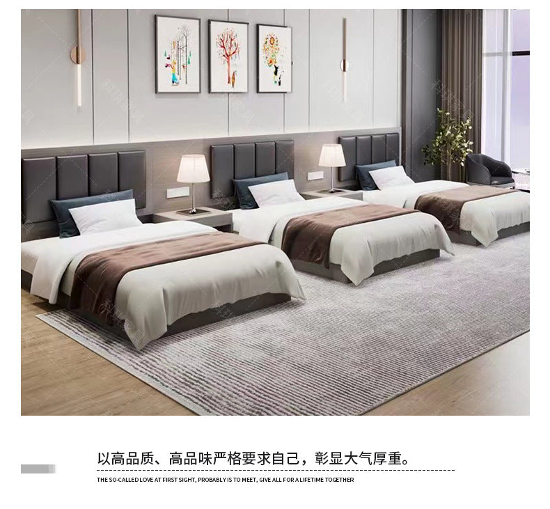 Hotel Guesthouse Bed Standard Room Full Set Furniture Apartment Homestay Single Double Bed Hotel Rental Room Special Bed Box