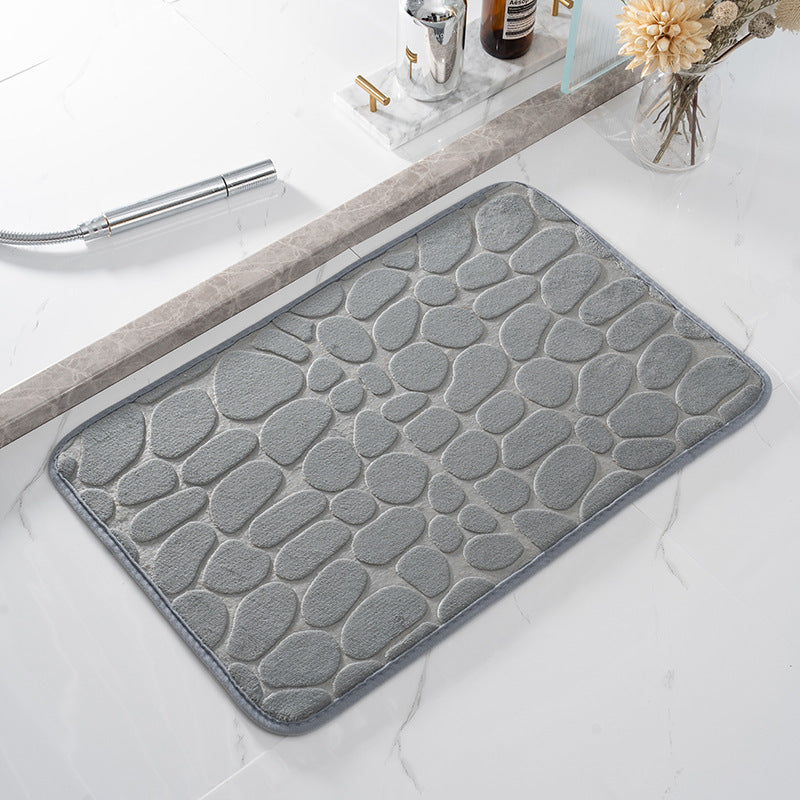 Special Coral Fleece Pebble Embossed Floor Mat Thickened Soft Bathroom Rug Machine Washable Carpet Wholesale