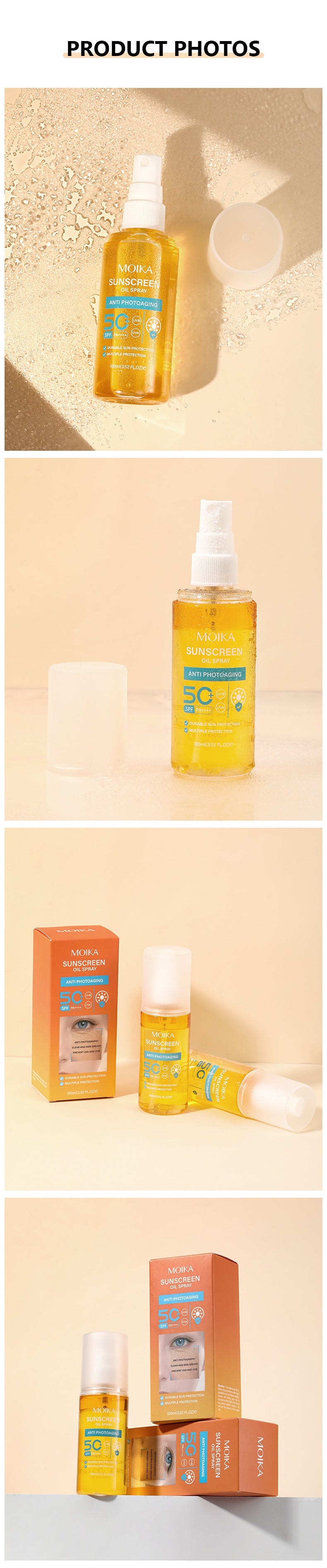 MOIKA All50Double Sunscreen Oil Spray Wholesale UV Protection Essence Moisturizing