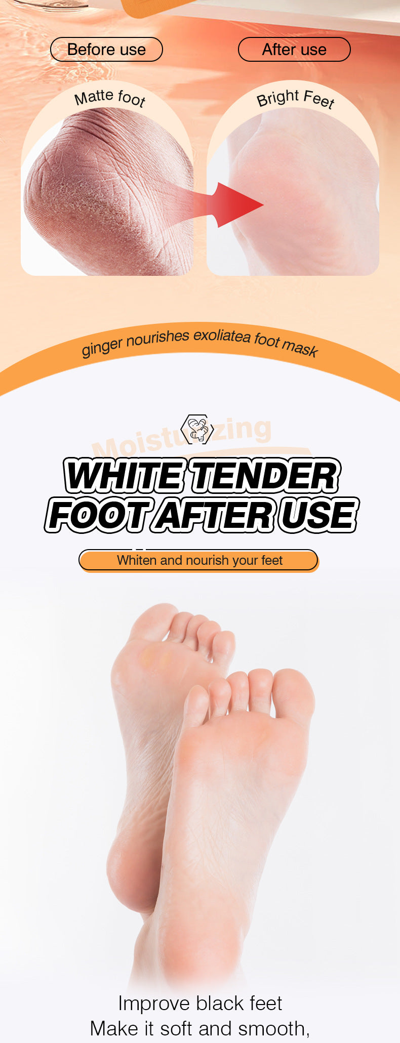 Ginger Foot Mask35g ZOZU Moisturizing, rejuvenating, and nourishing foot mask for cross-border foreign trade wholesale
