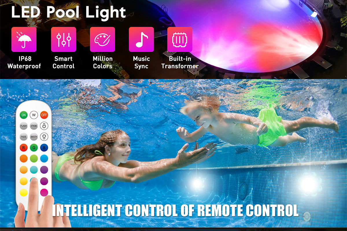 Bluetooth Pool Light IP68Waterproof Underwater Light LED Atmosphere Light Underwater Light Outdoor Hanging Pool Light
