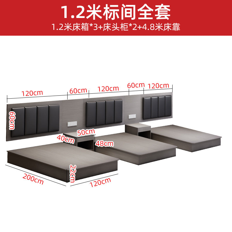 Hotel Guesthouse Bed Standard Room Full Set Furniture Apartment Homestay Single Double Bed Hotel Rental Room Special Bed Box