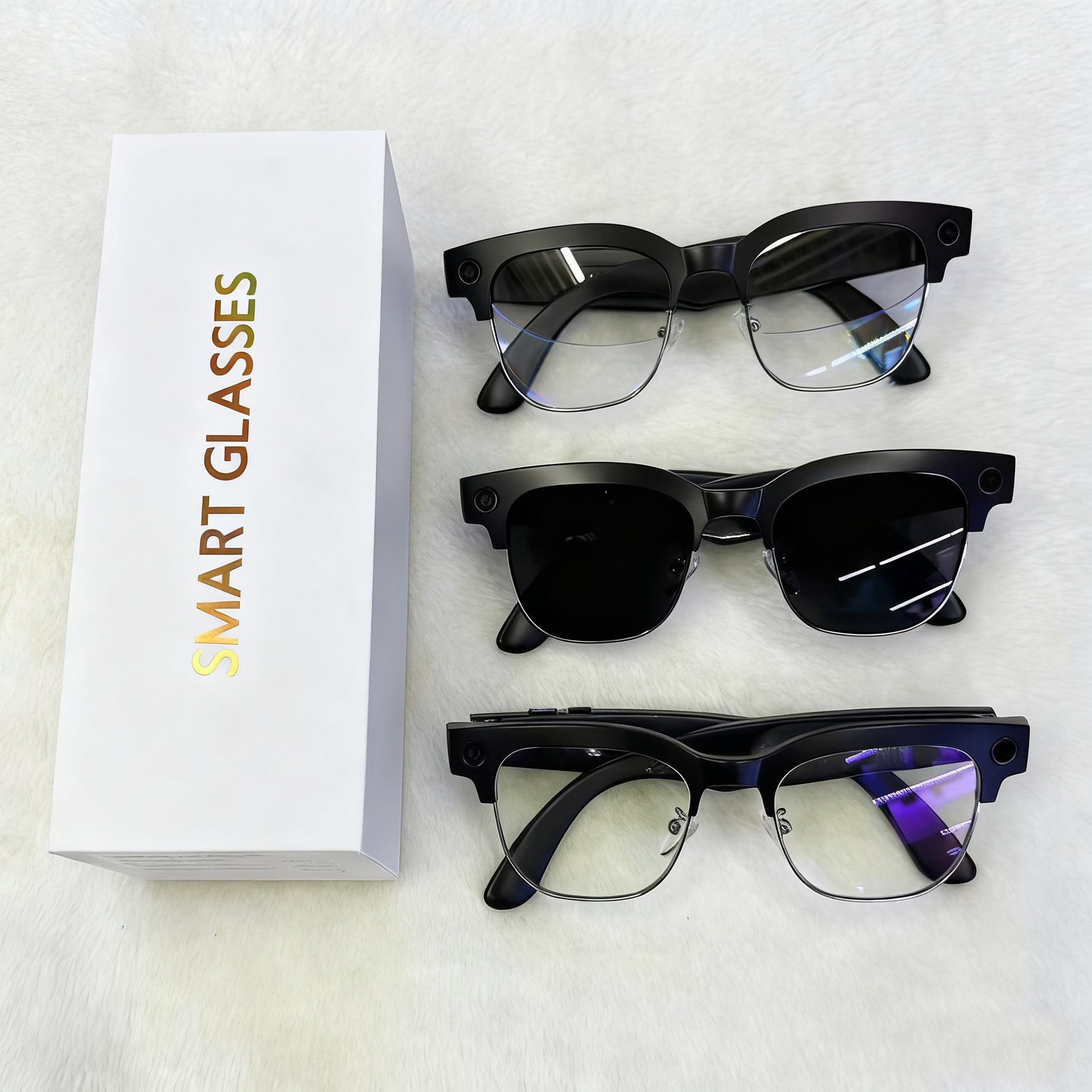 W630Smart Glasses800Megapixel photochromic lens with image stabilization for video recording AI Simultaneous Translation Recognition