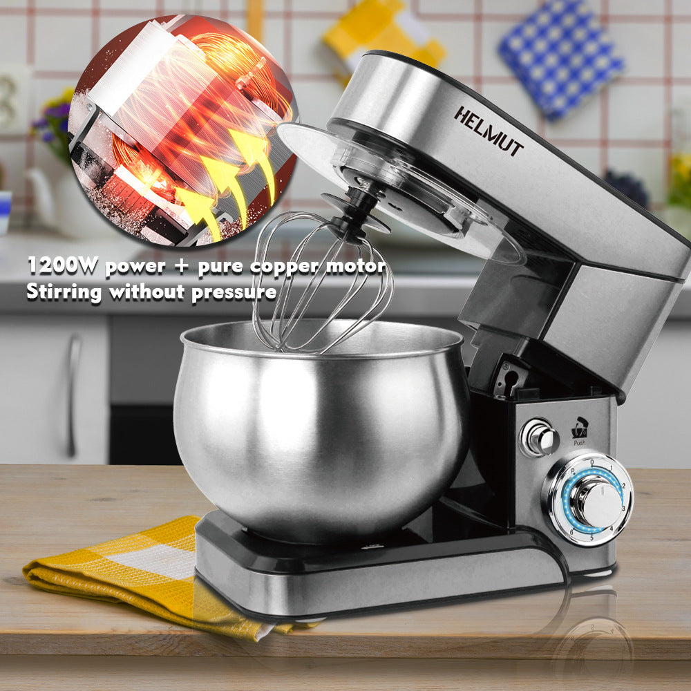 European Style New Household Fully Automatic Chef Machine Mixer Small Desktop Stainless Steel Dough Mixer Egg Beater5.8L