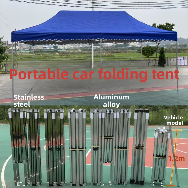 Aluminum Alloy Stainless Steel Four-Legged Four-Corner Tent Outdoor Folding Telescopic Sunshade Tent Car-Mounted Rain Shelter Stall Wholesale