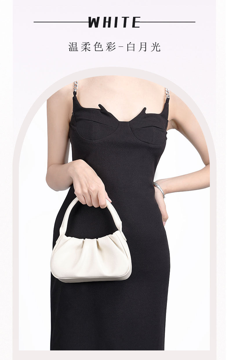 Korean Version New Niche Design Cloud Shoulder Bag Wrinkled Versatile Textured Mini Crossbody Bag Chain Women's Bag