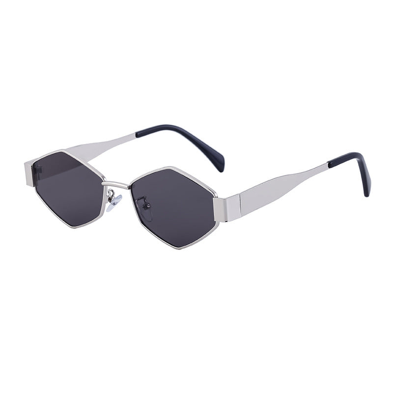 European and American Fashion Irregular Metal Sunglasses for Women Trendy Personality Wide Temple Sunglasses Wholesale sunglass