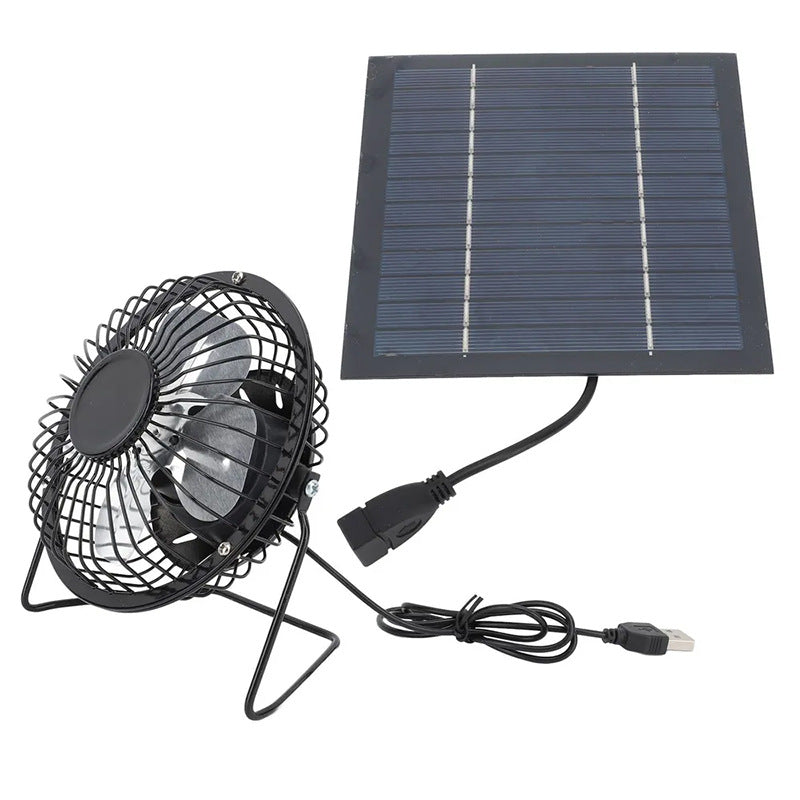 Exclusive Solar Panel Powered 4inch DC Fan Outdoor Waterproof Cooling Multi-scenario Universal 5V Adapter