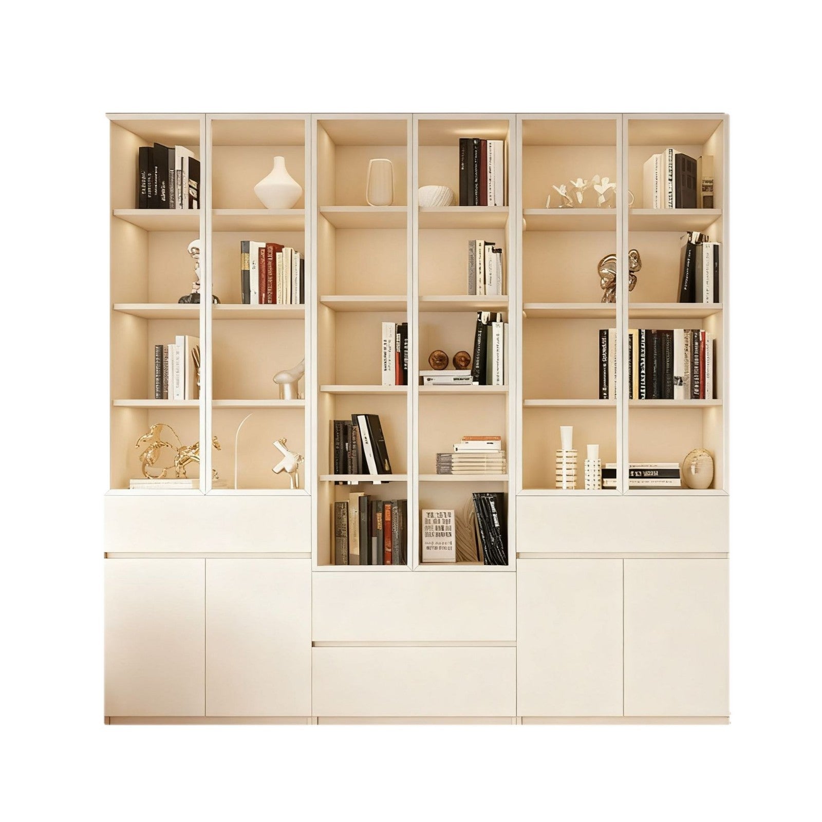 Custom Aluminum Bookshelf Wine Cabinet Integrated Wall-to-Ceiling Bedroom Living Room Whole House Furniture Design Factory