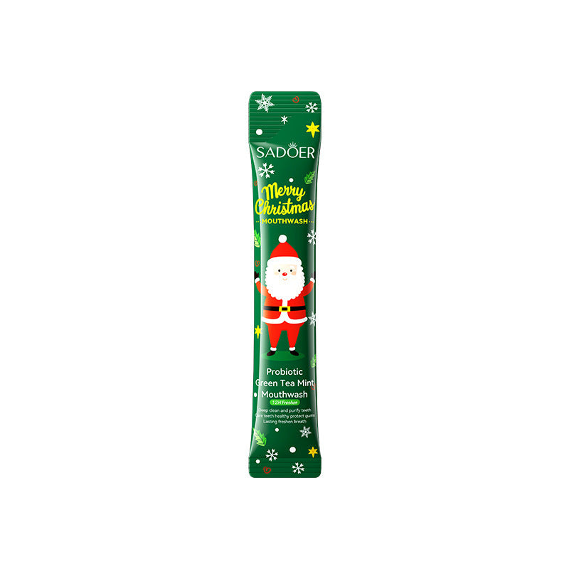 Cross-border Christmas Probiotic Mouthwash Strips10ml  SADOER Green Lemon Mint Export Manufacturer Wholesale