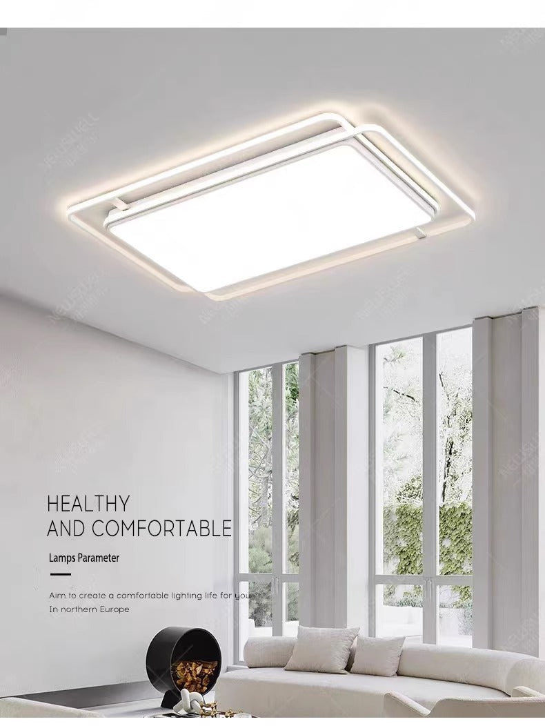 Ceiling Light Full Spectrum Living Room Light Modern Simple Large Light Hall Main Light White Ultra-thin Rectangular Zhongshan Lighting Fixture