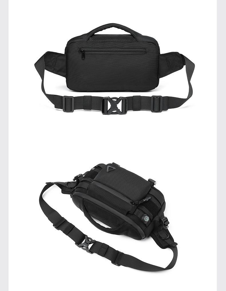 OZUKO Men's Waist Bag Waterproof High-End Crossbody Bag Chest Bag Tactical Trendy Portable Functional Travel Bag