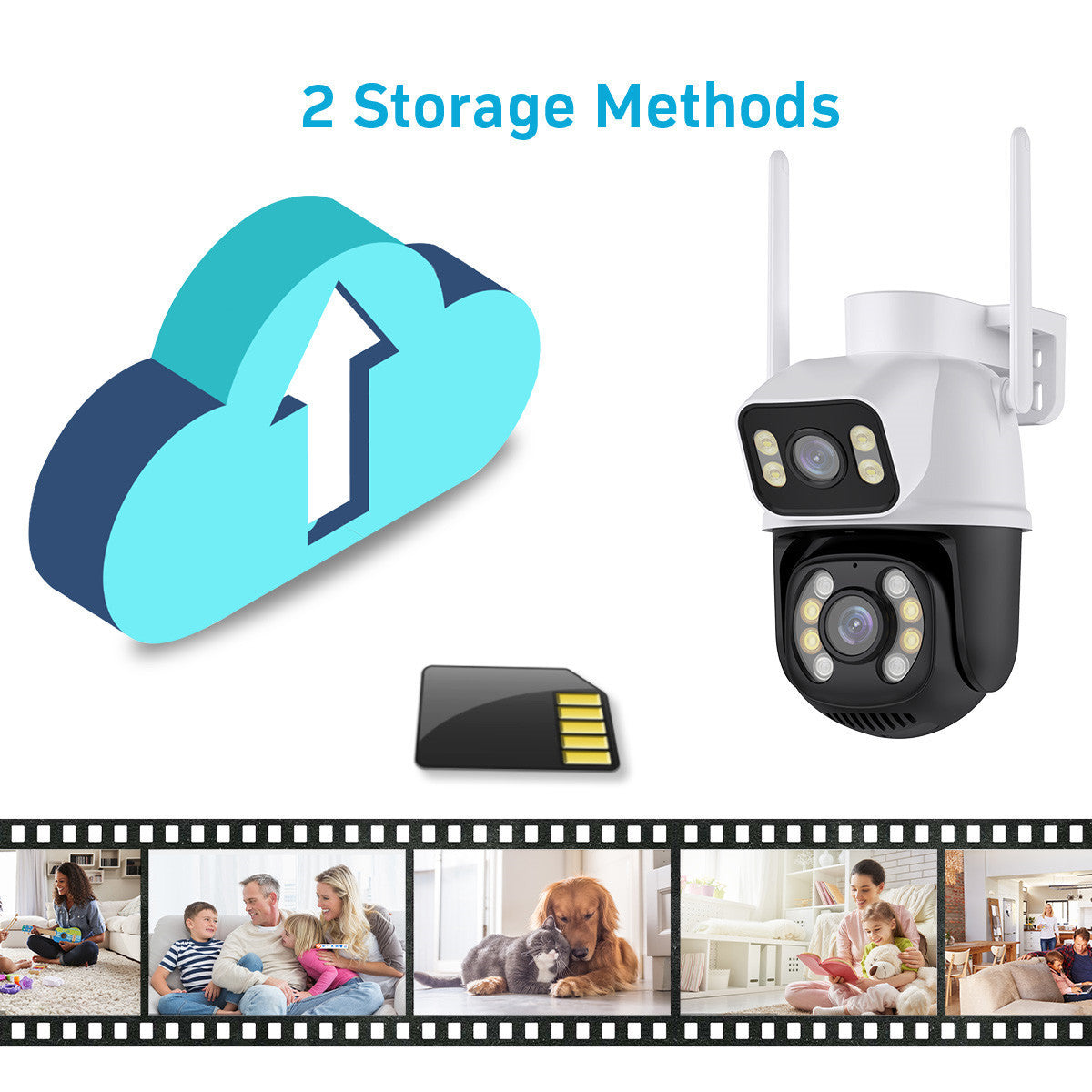 ICSEE Xiongmai Binocular Outdoor Camera Dual Screen Dome Camera WiFi Outdoor surveillance camera waterproof for outdoor use