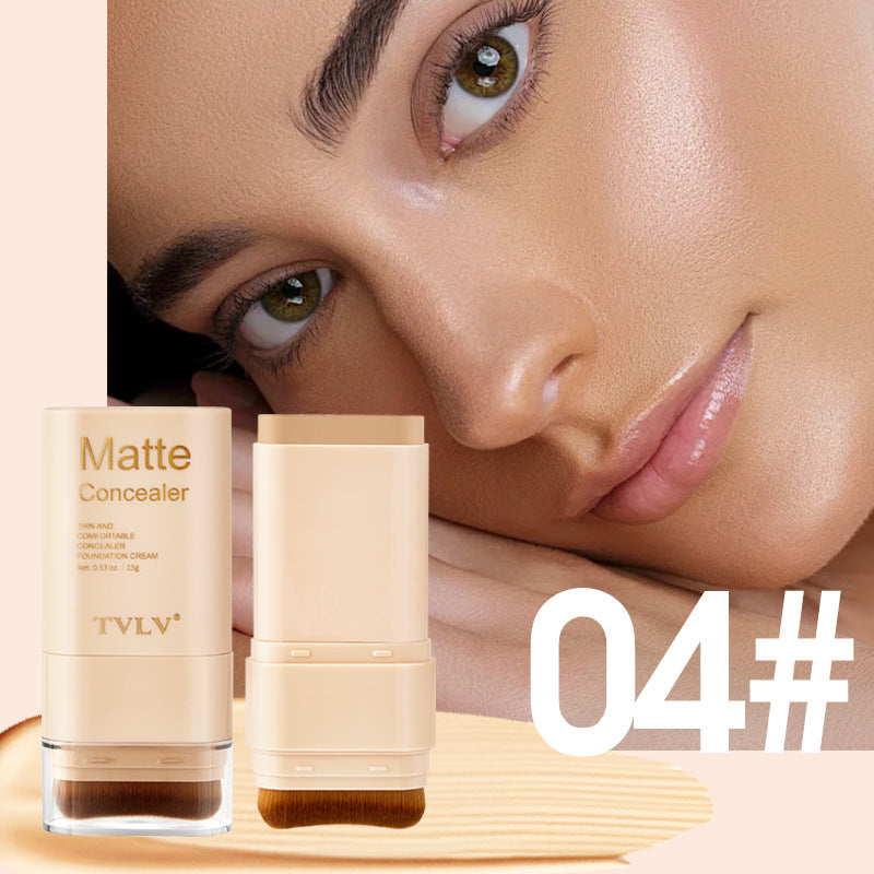 TK Specialized Flawless Dual-Head Eraser Foundation Stick Water Glossy Skin Concealer Long-Lasting with Brush Head Hydrating Makeup Remover
