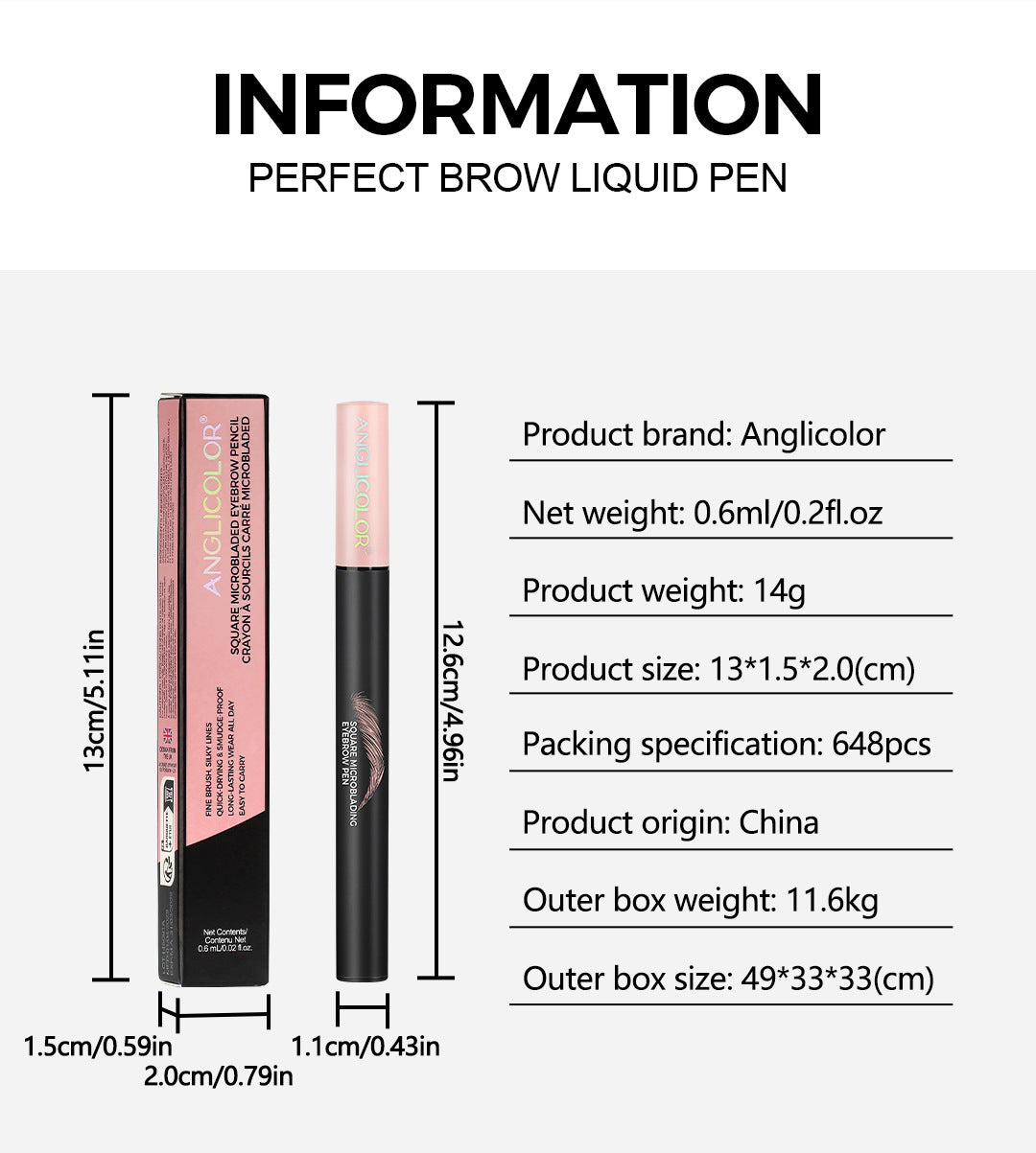 Specialized Liquid Eyebrow Pencil Wild Eyebrow Waterproof Long-lasting Non-fading Clear Definition Liquid Eyebrow Pencil