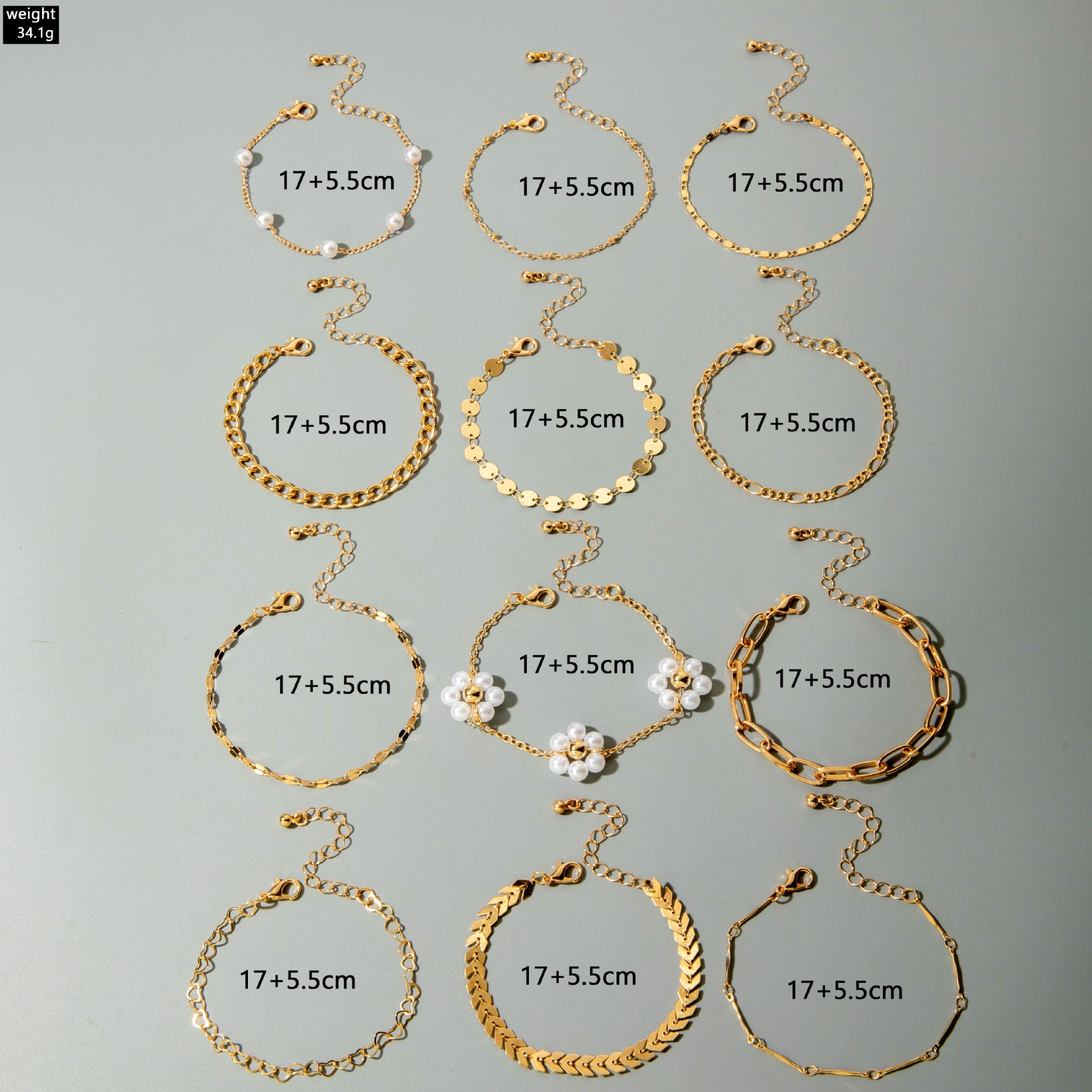 Fashionable Versatile Bracelet with Rhinestones and Imitation Pearl Set Ornament Wholesale Bracelets