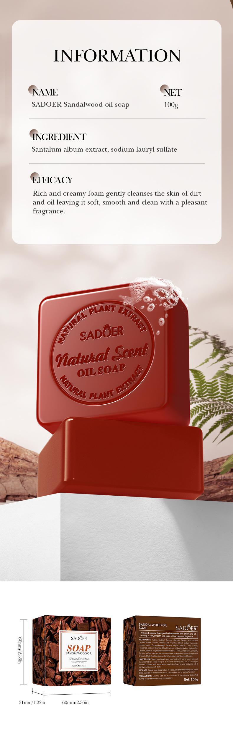 Full English Plant and Fruit Scented Soap100g SADOER Cleansing, Moisturizing Handmade Soap  Wholesale