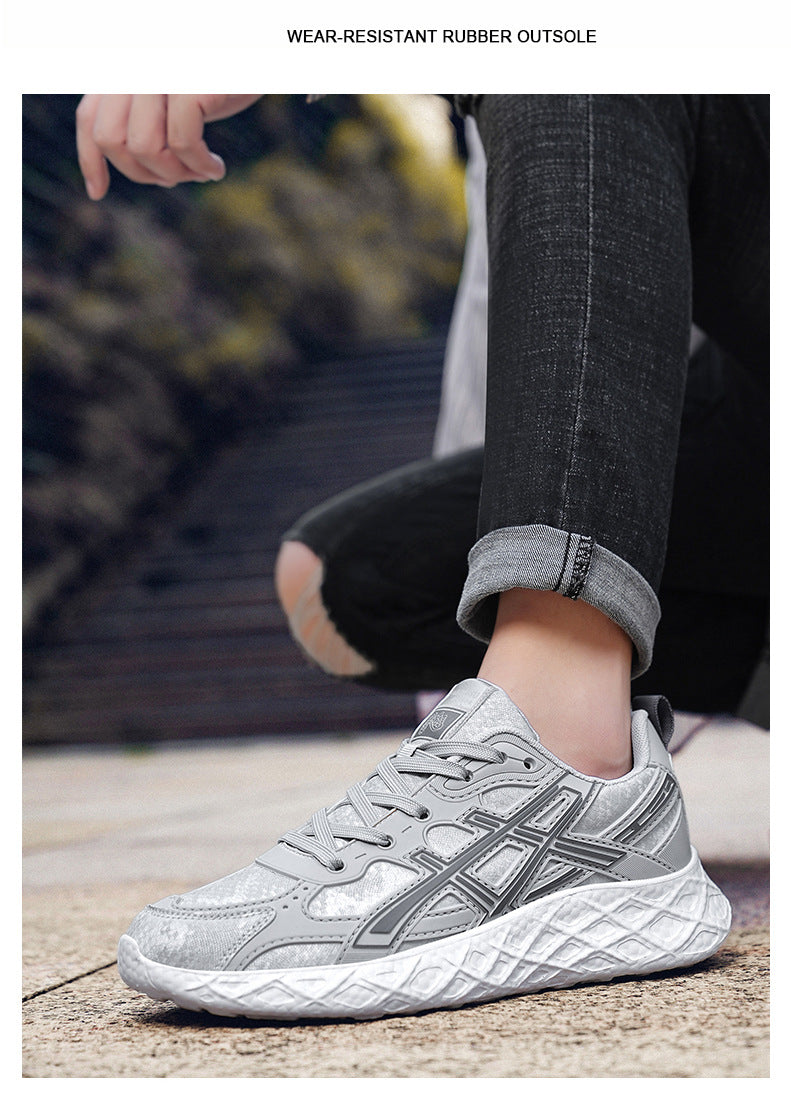 Men's Shoes2025Spring and Summer New Popcorn Soft Bottom Mesh Breathable Sports Shoes Casual Lightweight Shock Absorption Running Shoes