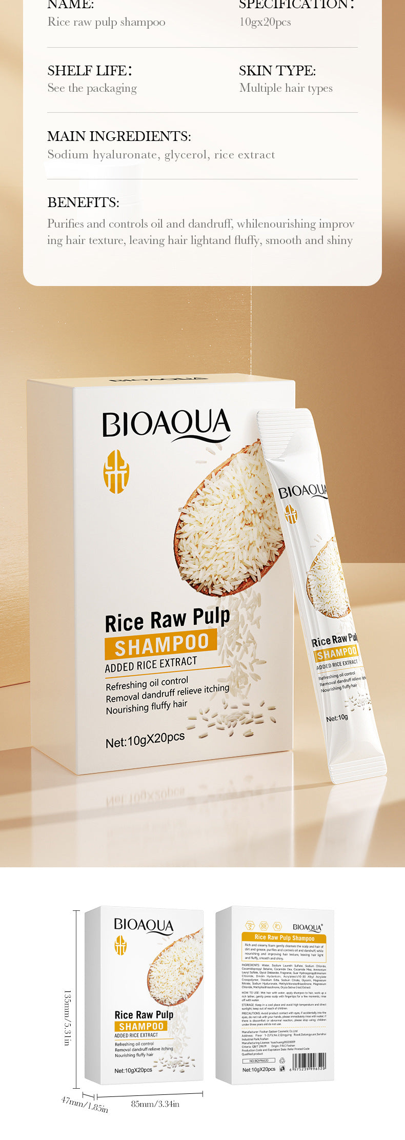Full English Rice Skincare Set BIOAOUA Rice Puree Series Six-Piece Set Box  Wholesale
