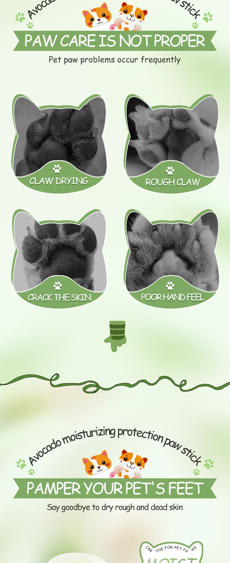 Cross-border Pet Paw Care Stick4.5g Avocado Moisturizing and Nourishing Kitten and Puppy Paws Export Manufacturer Wholesale
