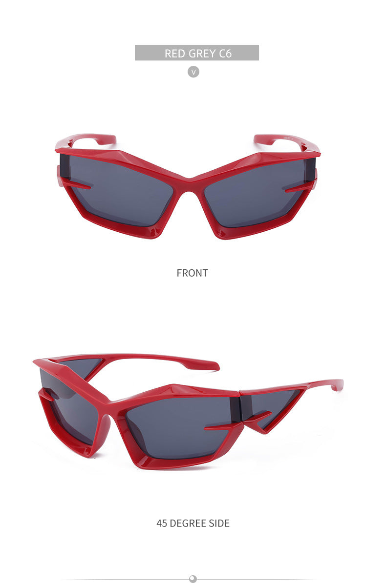 European and American style unique shaped sunglasses for men Y2K Millennium Future Technology Sunglasses for Women Trendy Glasses Wholesale