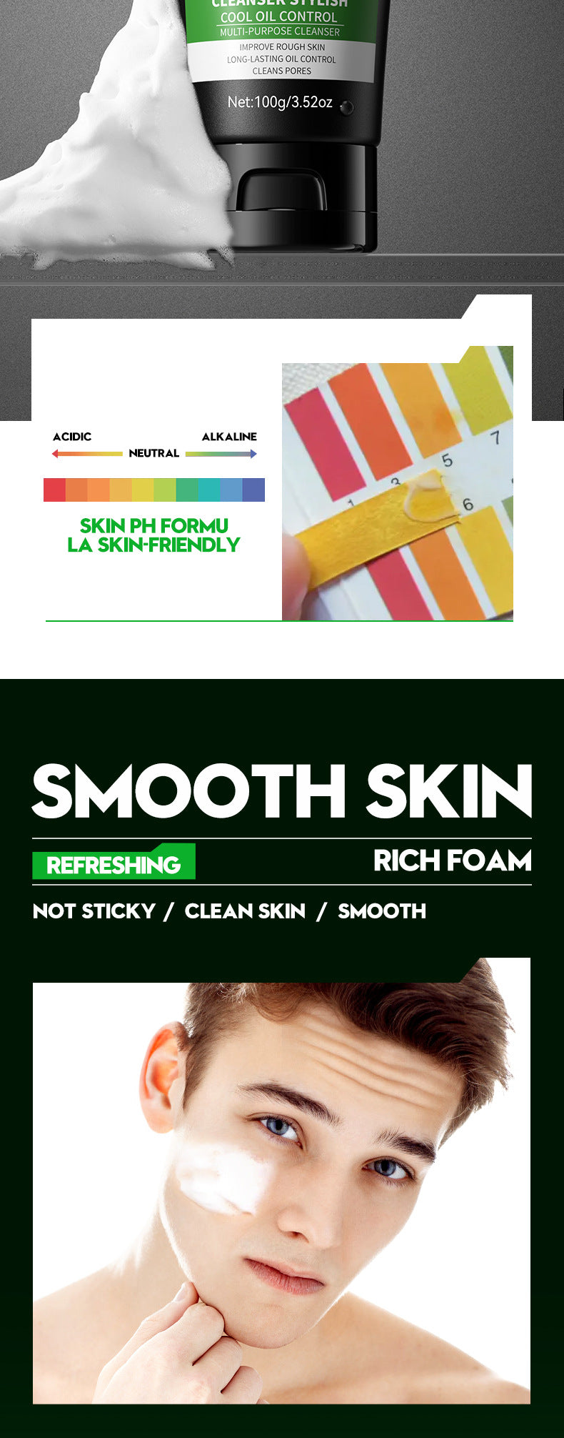 Full English Men's Facial Cleanser100g Cool and Refreshing Men's Cleansing Face Wash for  Wholesale