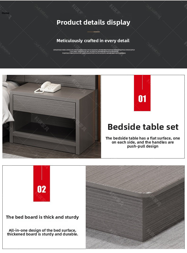 Hotel Guesthouse Bed Standard Room Full Set Furniture Apartment Homestay Single Double Bed Hotel Rental Room Special Bed Box