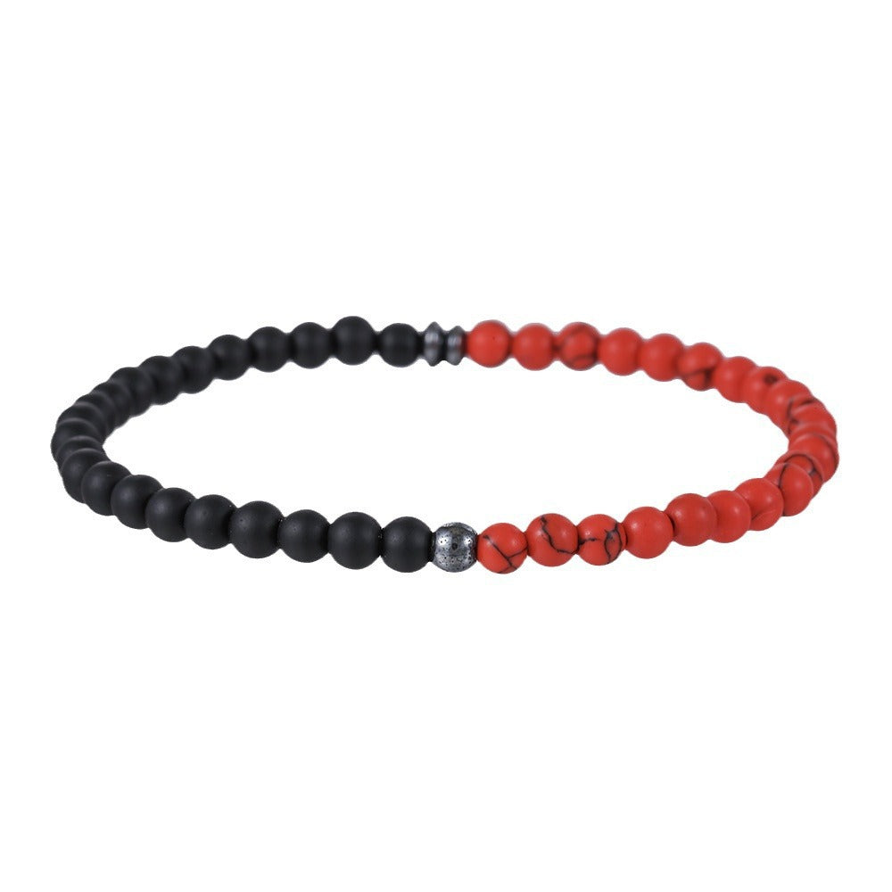 Mini Small Bracelet Women's Personalized Gift Natural Stone Beaded Turquoise Volcano4mm Map Stone Sanding Bracelet