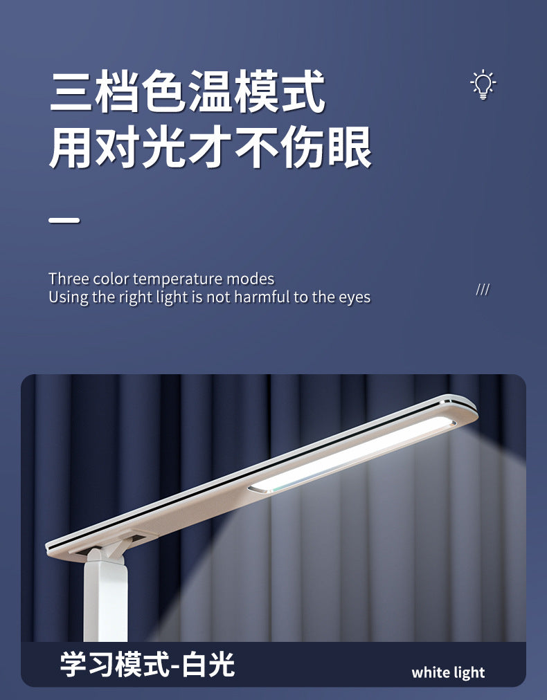 LED Display Screen Multi-Function Desk Lamp with Alarm Clock, Eye Protection Study Lamp, Foldable Touch Smart Reading Lamp