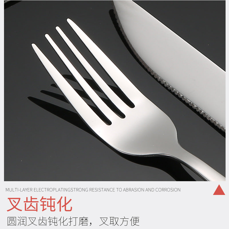 410Stainless Steel Cutlery Restaurant Creative Hepburn Style Ceramic Handle Knife Fork Spoon Tea Spoon Set Western Steak Knife Fork