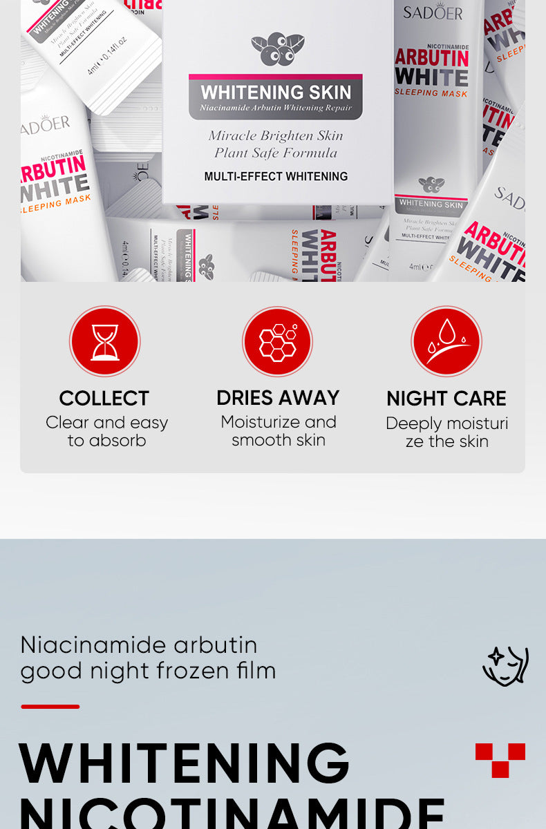 All English Good Night Cooling Mask SADOER Vitamin C Aloe Vera Sleeping Mask No-Rinse  Foreign Trade Live Wholesale