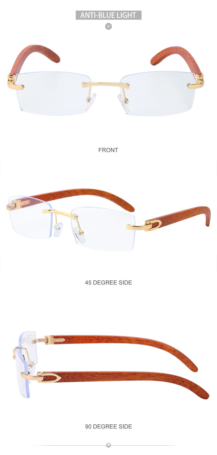 New Fashion Sunglasses for Men Ultra-Clear Frameless Sunglasses Ocean Lens Diamond Cut Edge Trendy Wholesale7533