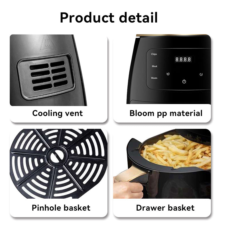 8LAir fryer Multifunctional Smart Touch Screen Oven Large Capacity Air Fryer Electric Fryer French Fries Machine
