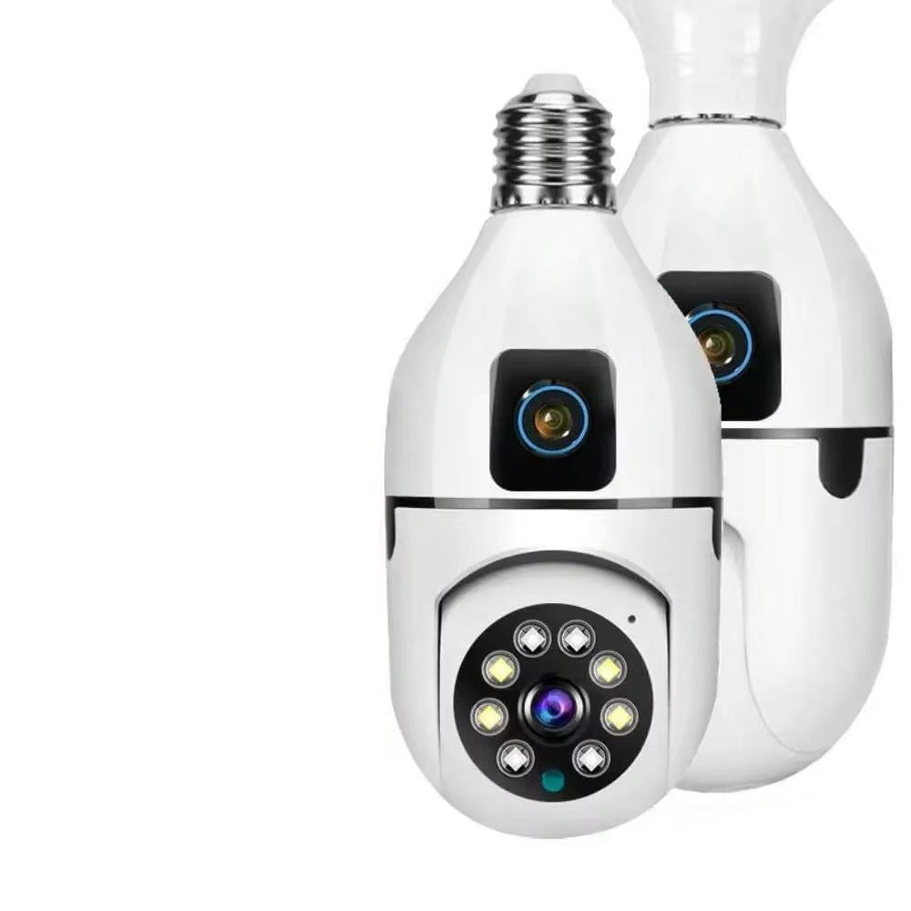 Binocular Bulb Camera360360-degree panoramic dual-screen display Dual Lens Household WiFi Remote Indoor Camera