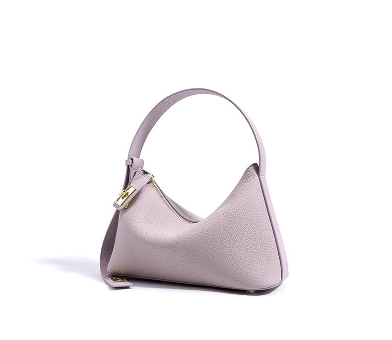 European and American High-End Luxury Handbag for Women, Niche Design, Underarm, Single Shoulder, Crossbody, Dumpling Shape, Genuine Leather, Cowhide, Pillow Bag
