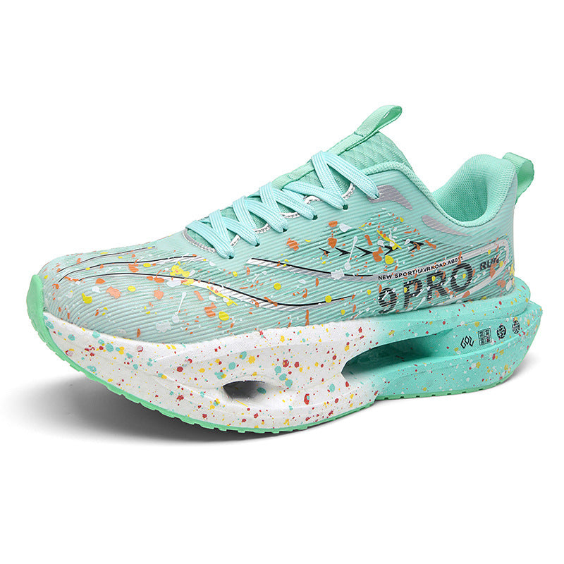 2025Autumn New Red Rabbit9Fluorescent Parent-Child Comfortable Sports Shoes High Elasticity Really Soft Sole Carbon Plate Wear-Resistant Running