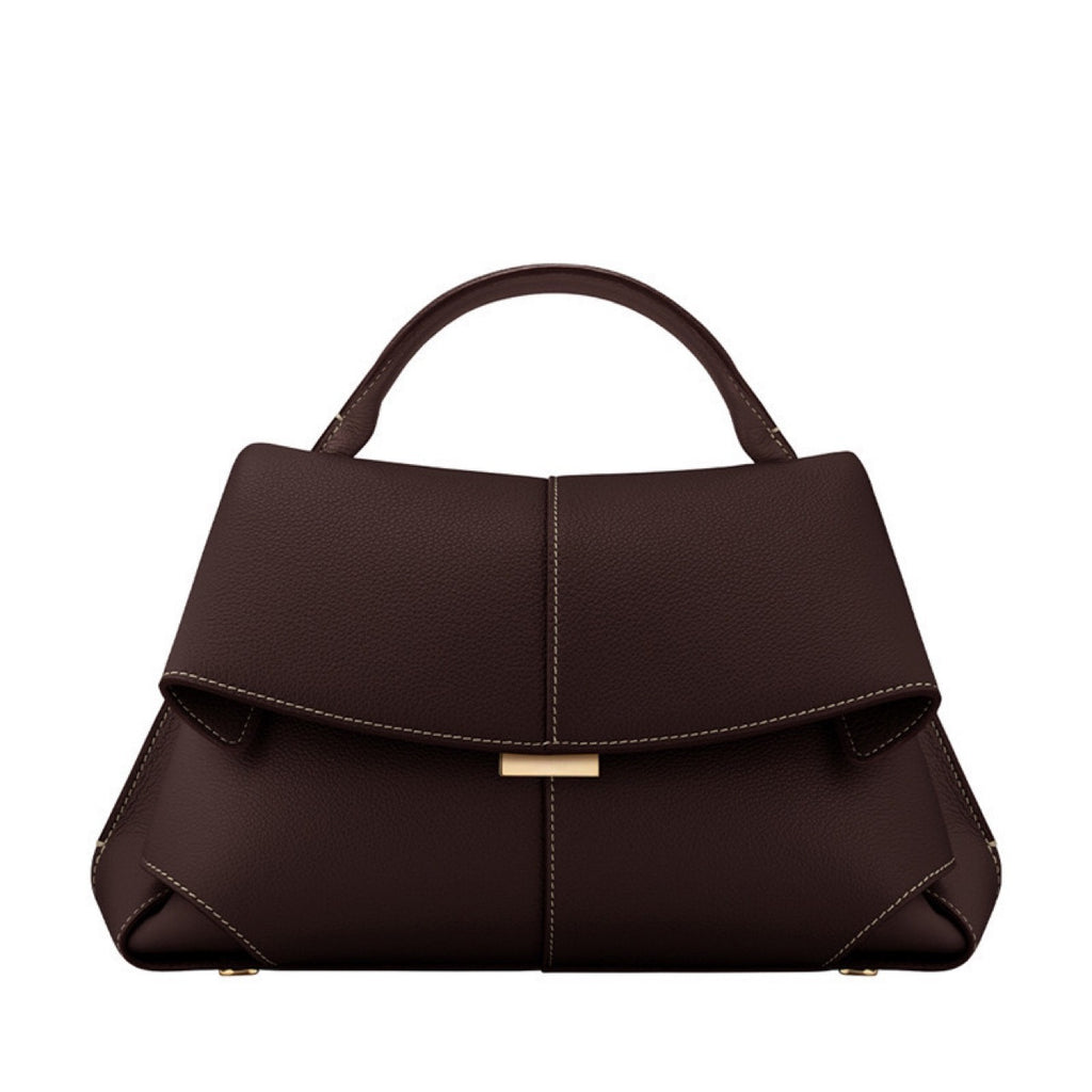 European and American Retro Smile Bag French Bolingin Niche Genuine Leather Women's Bag High-end Wrinkle Handbag Crossbody Bag