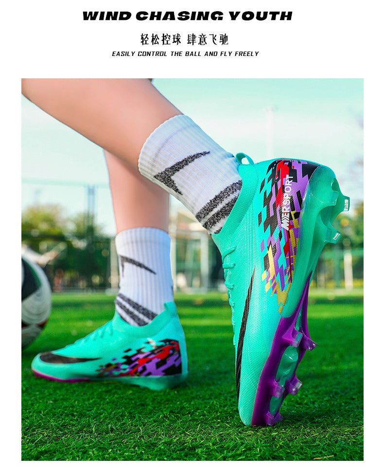 New Large Size Long Spike Football Shoes Low Top Youth Competition Training Student Football Sports Shoes