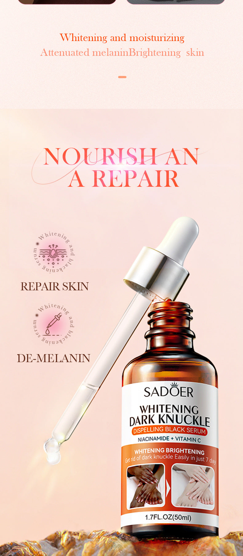 Full English Joint Whitening and Dark Spot Removal Serum50ml SADOER Enhance Beauty Whitening Body  Wholesale