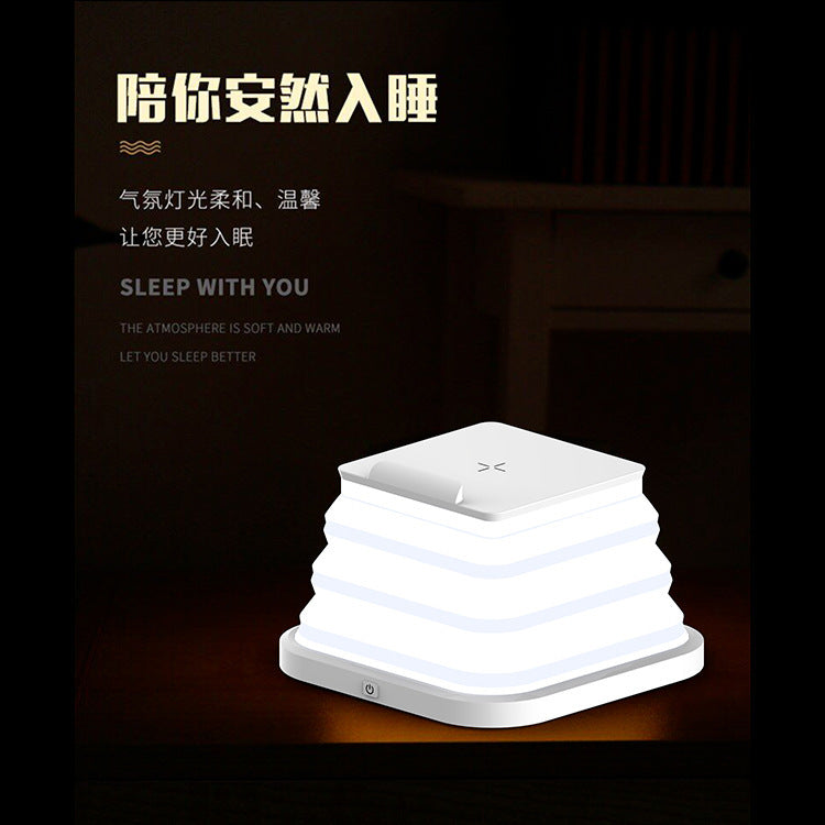 2-in-1 Magnetic Attachment15W Wireless Charging Table Lamp Gift Reading Lamp Multi-Color Adjustable Ambient Light Bedroom Bedside Lamp