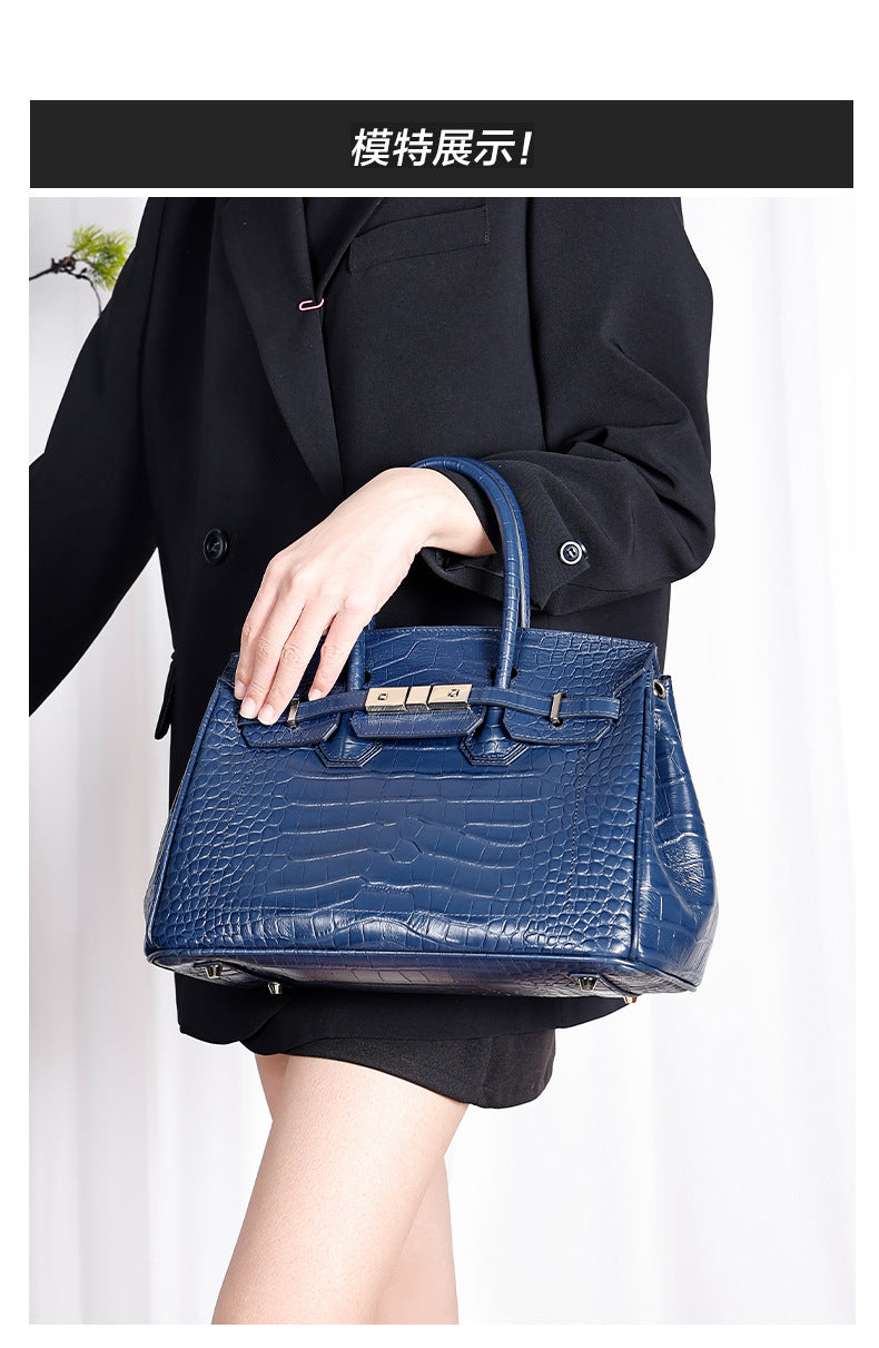 European and American New Style Platinum Bag Women Genuine Leather Handbag Fashion Women's Bag Crossbody Bag Niche Versatile Shoulder Bag Large Capacity