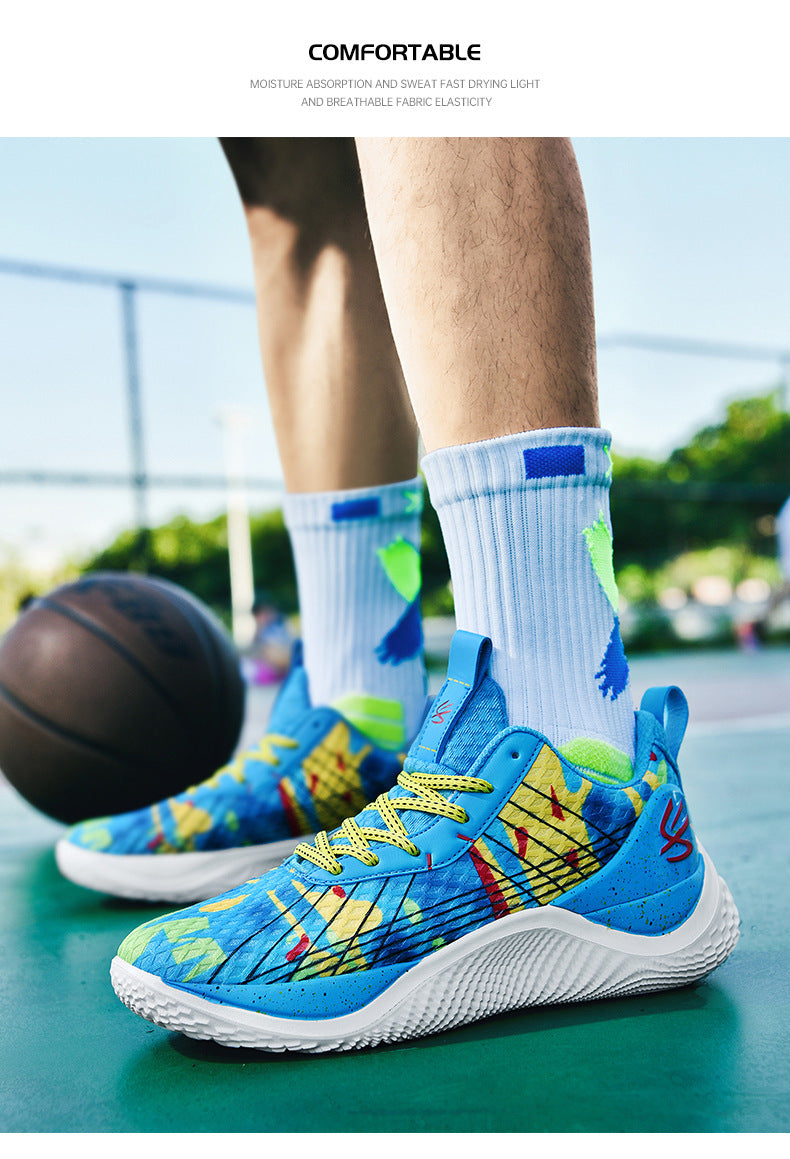 2025Spring and Summer New Basketball Shoes for Men and Women, Breathable Low-top Sports Shoes for Big Kids, Teenagers, and Students, Practical Training Sneakers