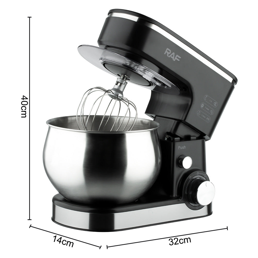 RAF EU Standard Kitchen Machine Stainless Steel Bowl High Power Dough Mixer Egg Beater Mixer Egg Beater5L