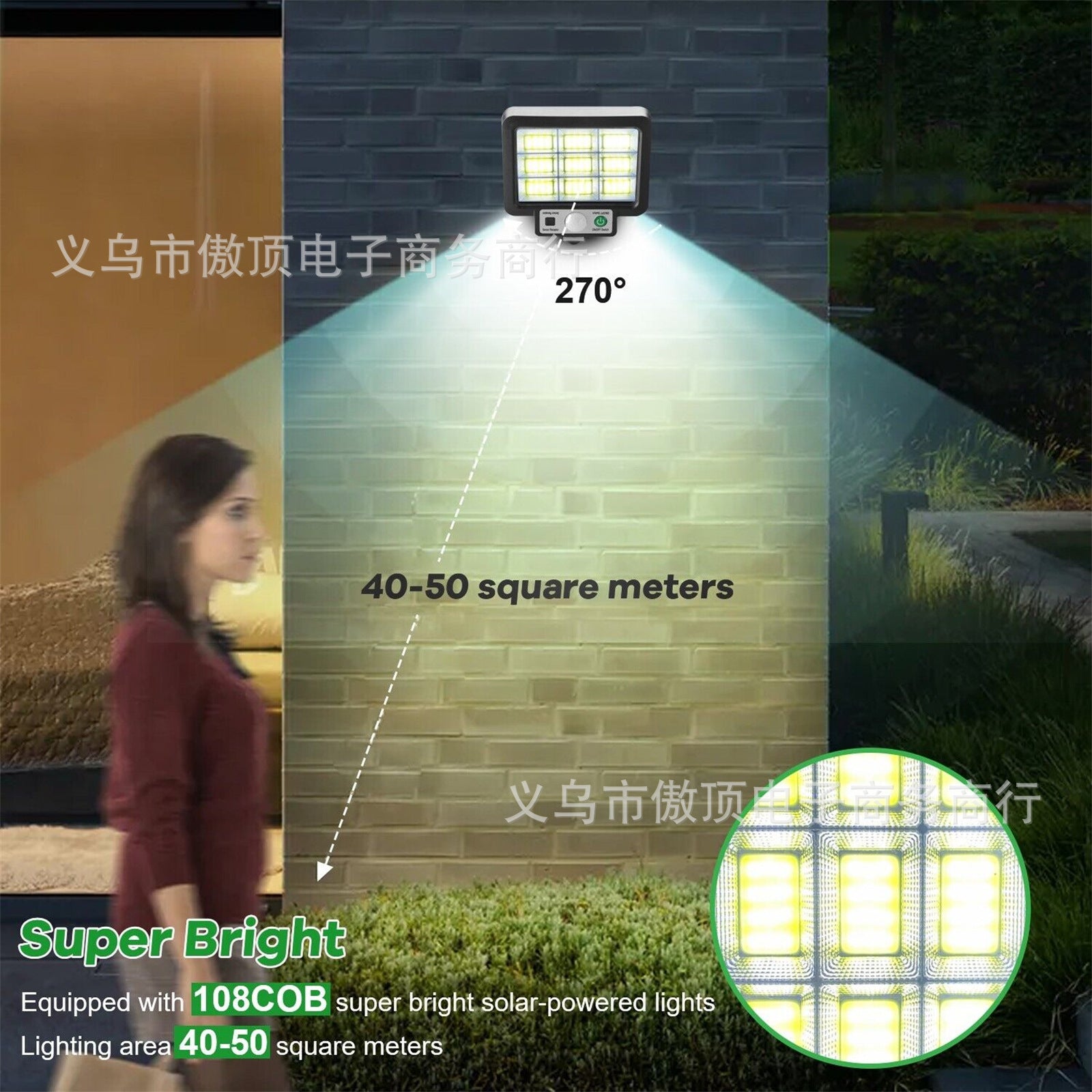 Solar Light Outdoor Split Wall Light Human Body Induction Garden Light Garden Landscape Light Street Light with Remote Control Emergency