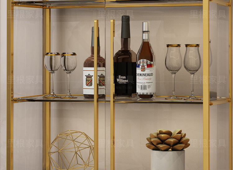 Simple Wine Cabinet Wall-Mounted Living Room Modern Simple Glass Storage Cabinet Home Storage Cabinet Light Luxury High-End Display Cabinet