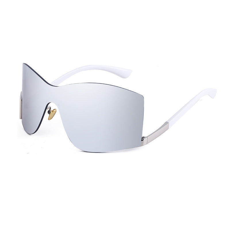 European and American Fashion Frameless Windproof Sunglasses for Women Trendy Large Frame Sunglasses Women's Glasses Wholesale sunglasses