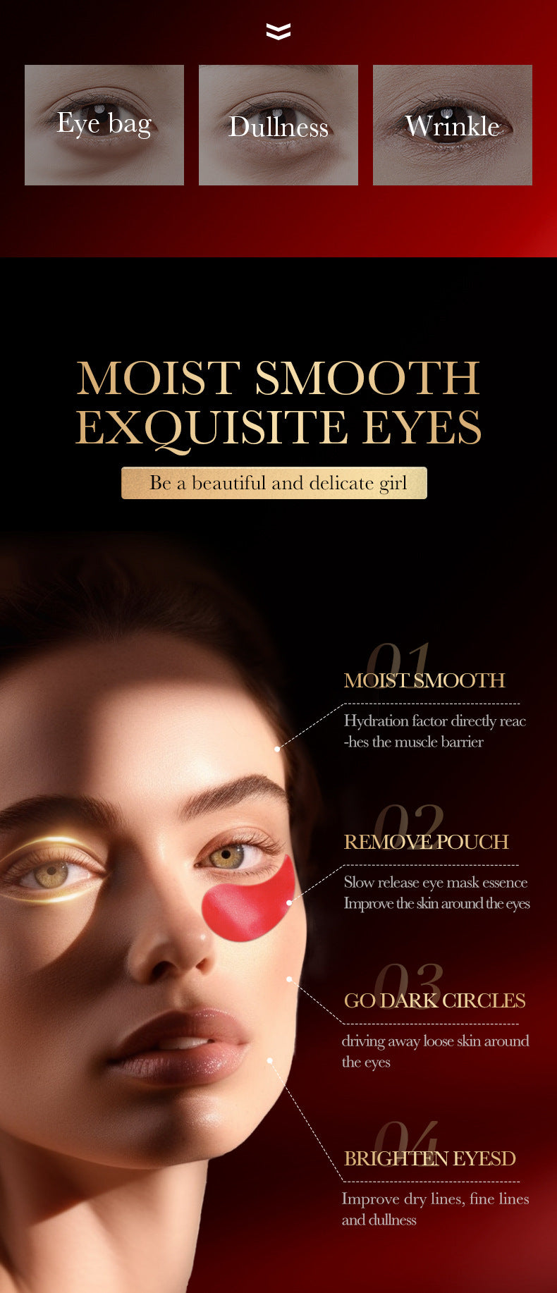 Red Pomegranate Eye Mask SADOER Moisturize the eye area, improve dark circles and wrinkles,  foreign trade wholesale