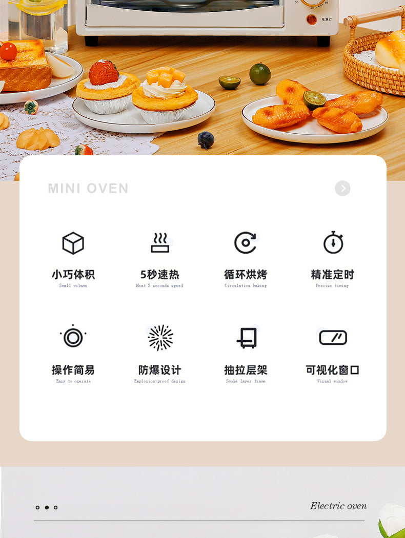 Three DI Electric Oven12Mini Small Baking Visual Household Oven Multi-Functional Fully Automatic Gift Wholesale