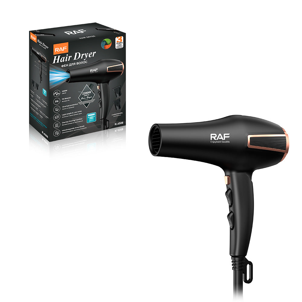 RAF European Standard Household Hotel Hair Dryer2200W Hot and Cold Air Hair Dryer High Power Electric Hair Dryer4508