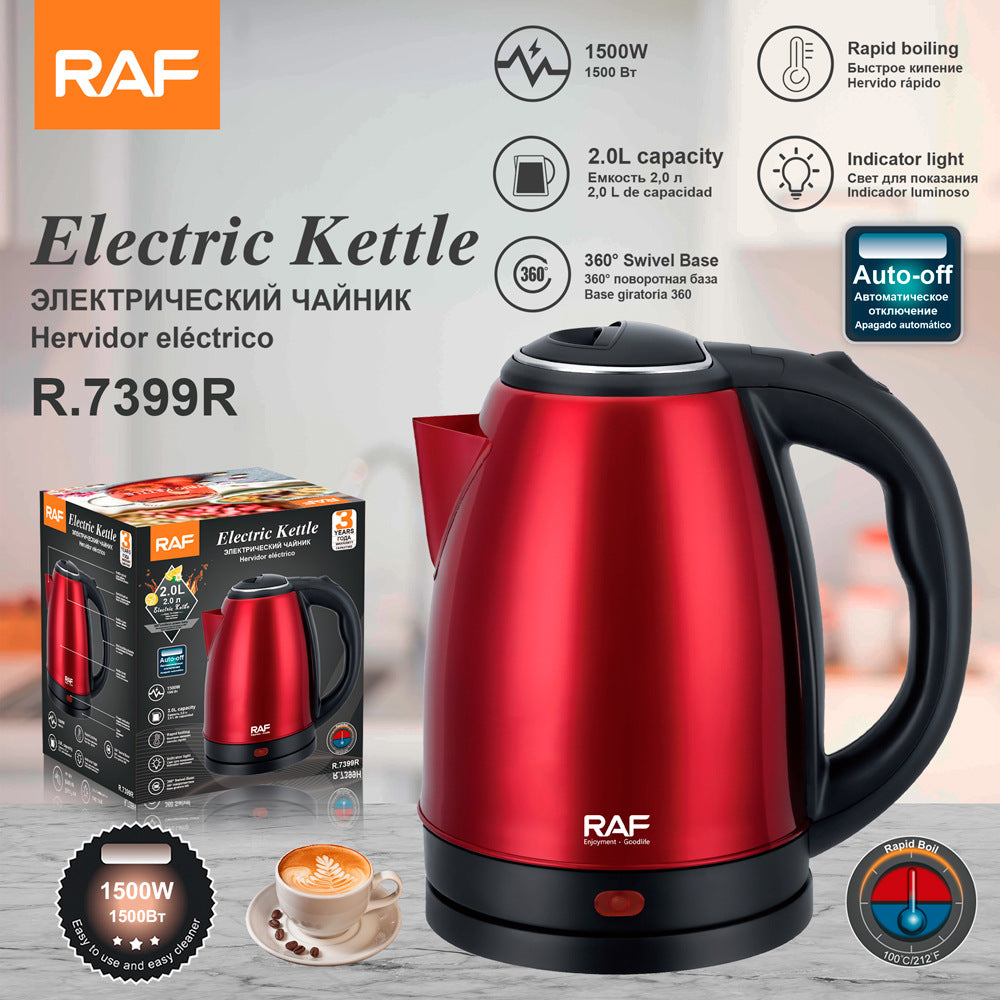 RAF European Standard Double-layer Anti-dry Boiling Kettle for Kitchen2L Health Kettle Fast Electric Kettle R .7399